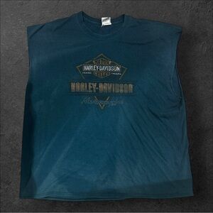 Harley-Davidson Blue Sleeveless Shirt